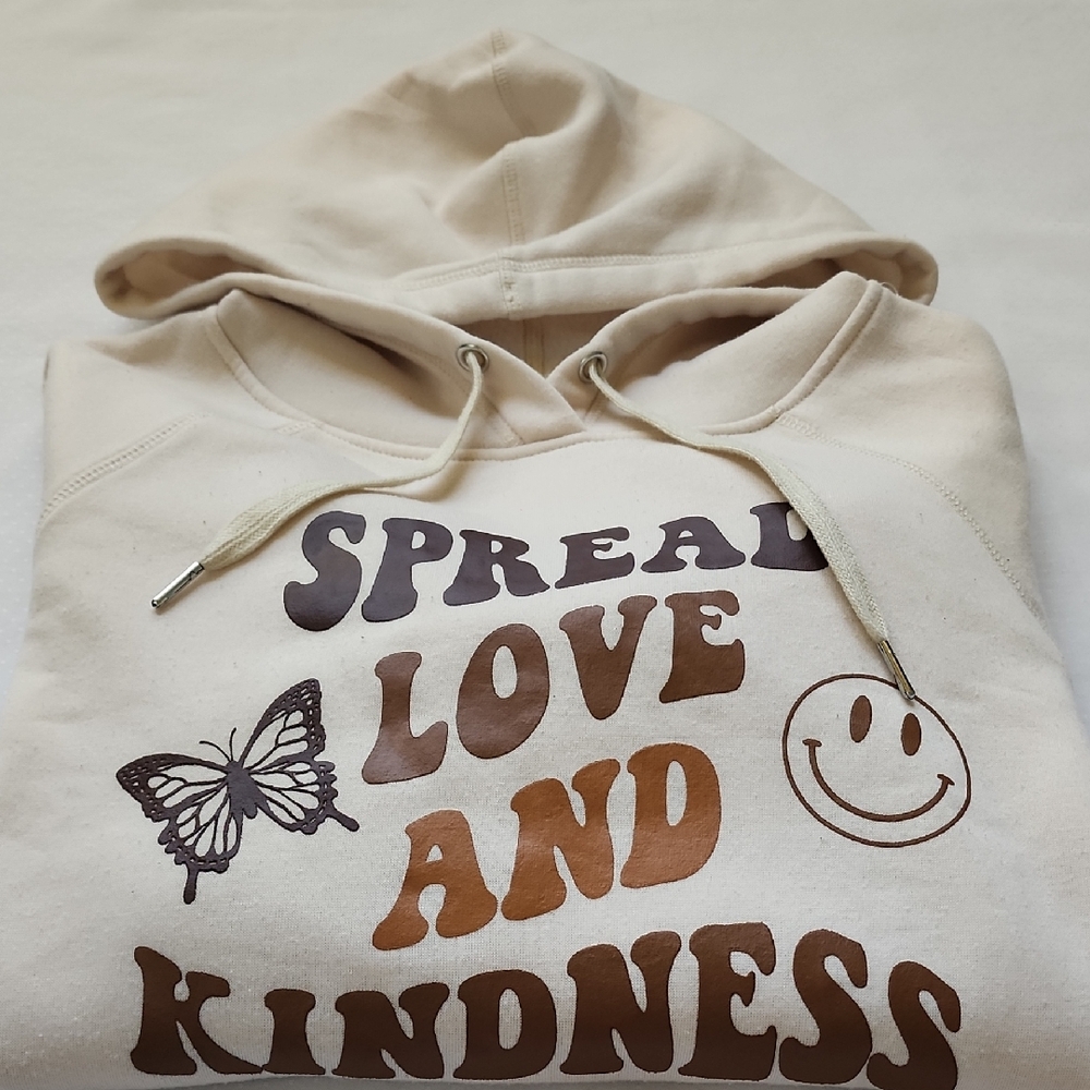 Cream Pull Over Hoodie - Size L/G